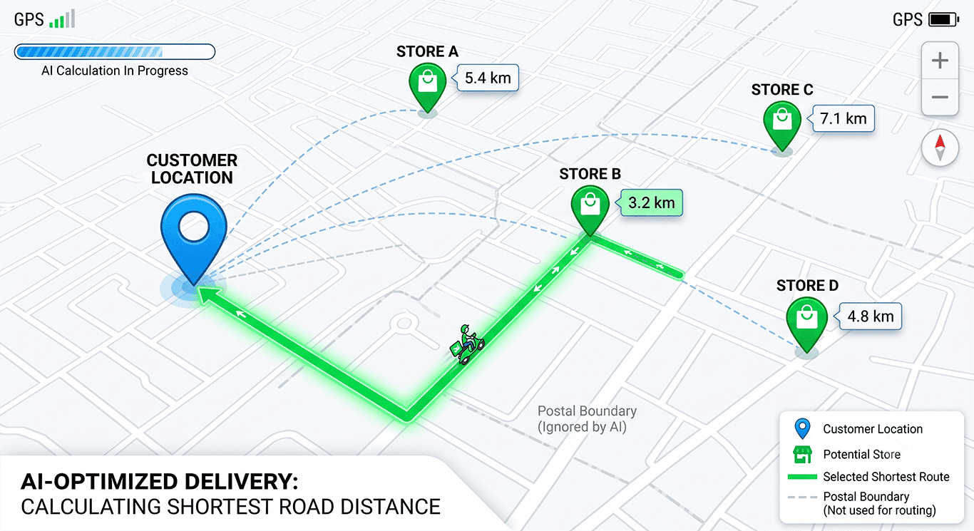 GPS coordinate-based routing